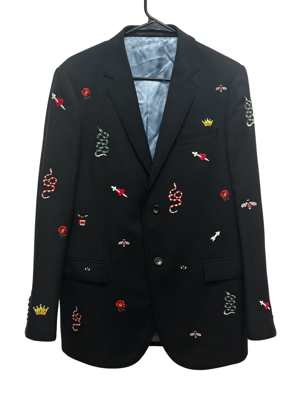 Gucci Alessandro Michele All-Over Embroidered Wool-Mohair Blazer IT 52